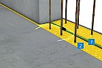 Schlauchverpressung zwischen Betonteilen